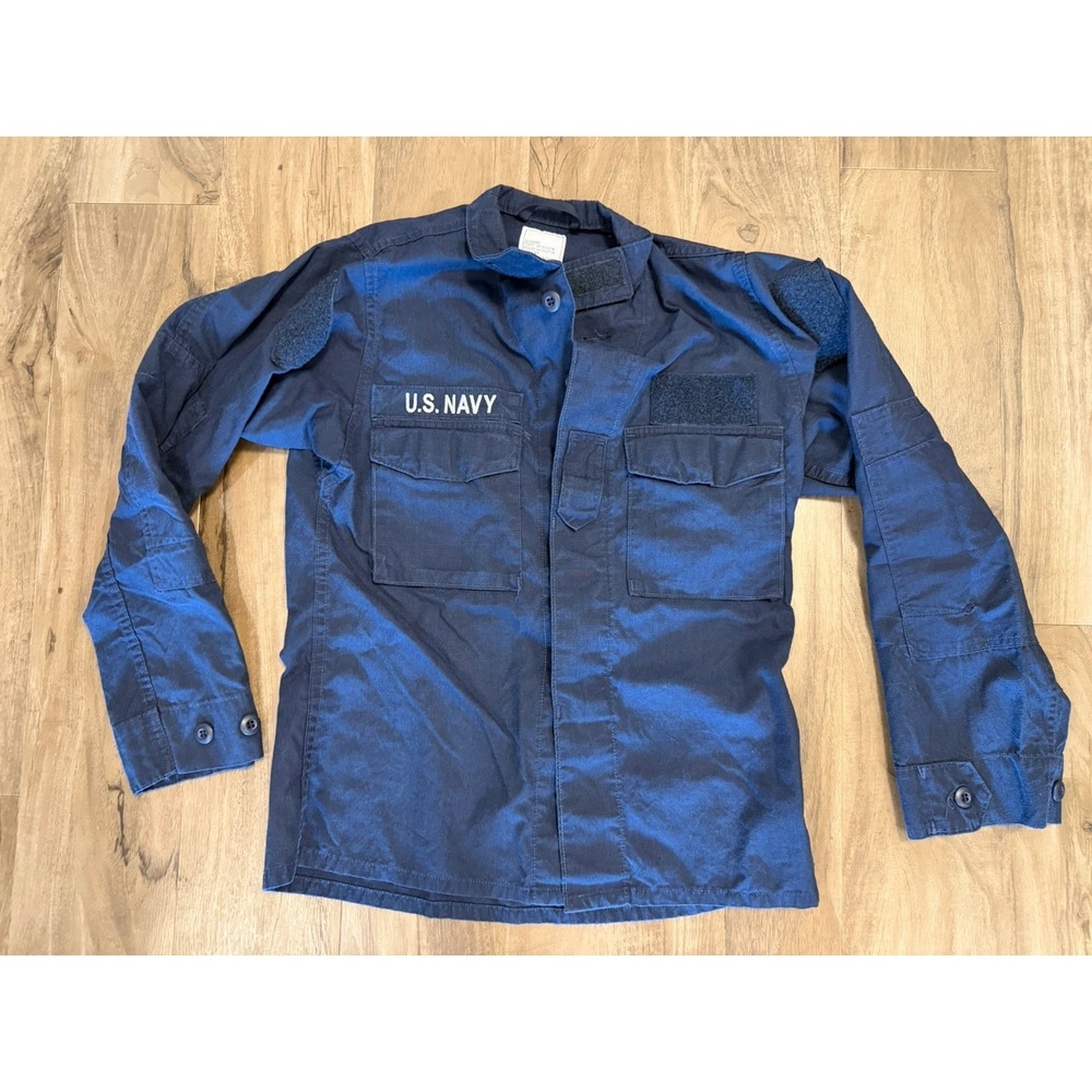 US Navy 2POC Coat Size 32 Short Small XS Flame-Resistant Class-1 Blue Blouse USN